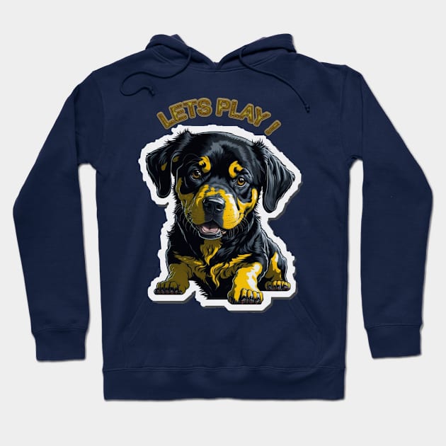 CUTE PUPPY LETS PLAY Hoodie by HTA DESIGNS